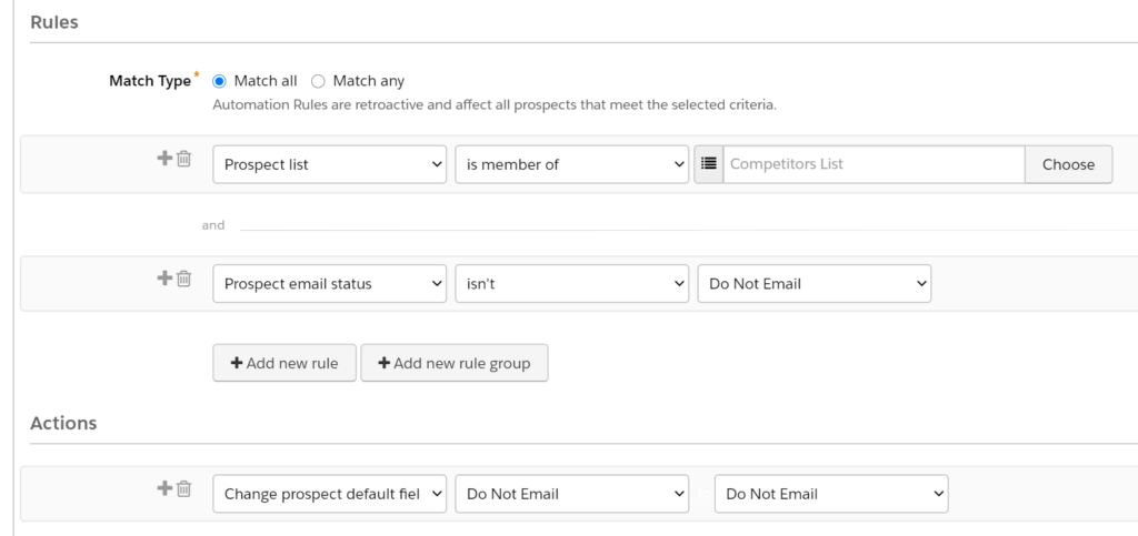 How to segment competitor emails in Pardot